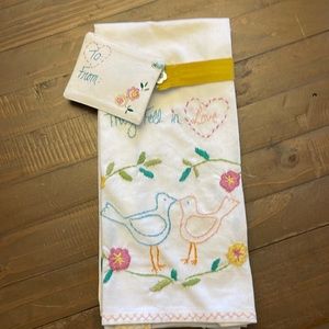 Anthropologie set of three dish towels